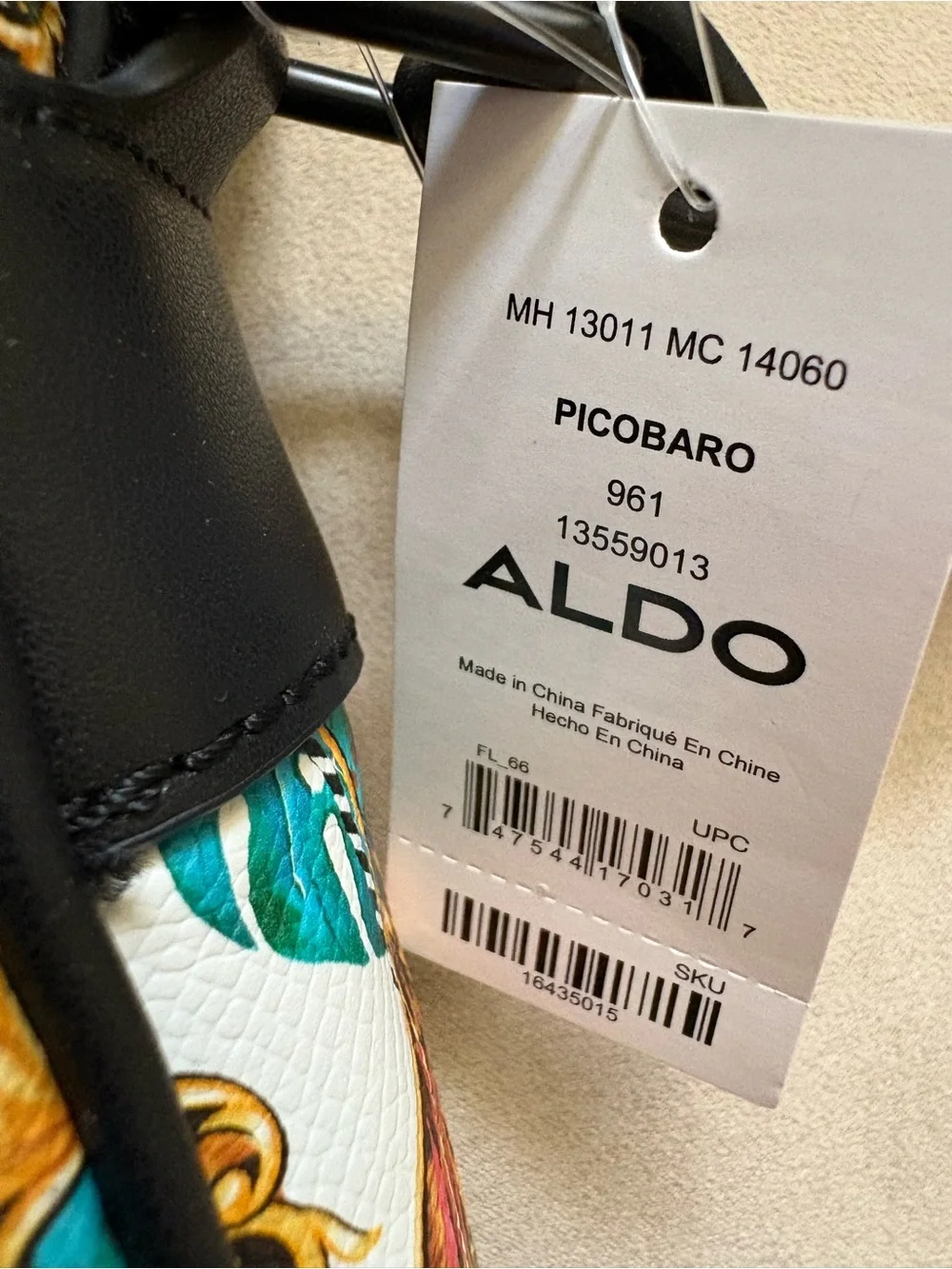 Aldo Baroque Tropical Print Crossbody Bag - Gold, Green, Teal, Pink, Black